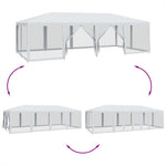 Tenda per Feste con 12 Pareti Laterali in Rete Bianco 8x4m HDPE