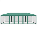 Tenda per Feste con 12 Pareti Laterali in Rete Verde 8x4 m HDPE