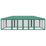 Tenda per Feste con 12 Pareti Laterali in Rete Verde 8x4 m HDPE