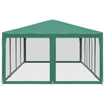 Tenda per Feste con 12 Pareti Laterali in Rete Verde 8x4 m HDPE