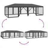 Tenda per Feste con 12 Pareti in Rete Antracite 8x4 m in HDPE