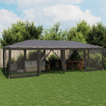 Tenda per Feste con 12 Pareti in Rete Antracite 8x4 m in HDPE