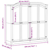 Armadio Corona Bianco 194x52x186 cm in Legno Massello di Pino