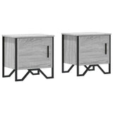 Comodini 2pz Grigio Sonoma 40x30x40 cm in Truciolato