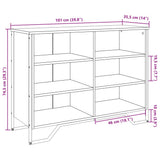 Credenza Rovere Fumo 101x35,5x74,5 cm in Legno truciolato