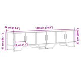 Mobile Porta TV Grigio Sonoma 180x34x41cm in Legno truciolato