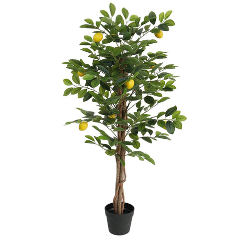 Albero Limoni Artificiale con 3 Tronchi Verde 120 cm in PP