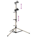 Supporto per Riparazione Bici Regolabile 120-165 cm Alluminio