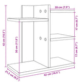 Organizer Scrivania Grigio Sonoma 42x21,5x42 cm truciolato