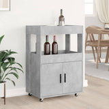 Carrello Bar Grigio Cemento 60x39,5x89 cm in Legno truciolato