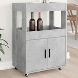 Carrello Bar Grigio Cemento 60x39,5x89 cm in Legno truciolato
