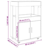 Carrello Bar Grigio Sonoma 60x39,5x89 cm in Legno truciolato