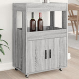 Carrello Bar Grigio Sonoma 60x39,5x89 cm in Legno truciolato