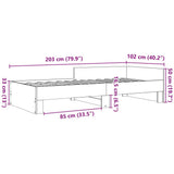Giroletto senza Materasso Rovere Fumo 100x200 cm in Truciolato