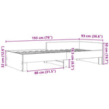 Giroletto senza Materasso Rovere Fumo 90x190 cm in Truciolato