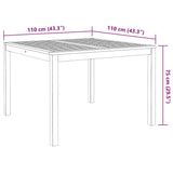 Set da Pranzo per Giardino 3 pz in Legno Massello di Acacia