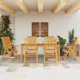 Set da Pranzo da Giardino 7 pz 180x90x75 cm in Legno Massello di Acacia