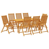 Set da Pranzo da Giardino 9 pz 180x90x75 cm Legno Massello di Acacia