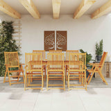 Set da Pranzo da Giardino 9 pz 180x90x75 cm Legno Massello di Acacia