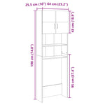 Mobile Lavatrice Rovere Sonoma 64x25,5x190 cm Legno Multistrato