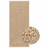 Tappeto ZIZUR Beige 80x200 cm Aspetto Iuta Interni ed Esterni
