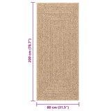 Tappeto ZIZUR Beige 80x200 cm Aspetto Iuta Interni ed Esterni