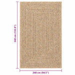 Tappeto ZIZUR Beige 160x230 cm Aspetto Iuta Interni ed Esterni