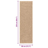 Tappeto ZIZUR Beige 200x200 cm Aspetto Iuta Interni ed Esterni