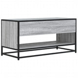 Mobile TV Grigio Sonoma 91x40x46 cm Legno truciolato e Metallo