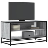 Mobile TV Grigio Sonoma 91x40x46 cm Legno truciolato e Metallo