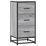 Credenza Grigio Sonoma 35,5x35x76 cm in Truciolato e Metallo