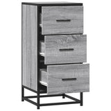 Credenza Grigio Sonoma 35,5x35x76 cm in Truciolato e Metallo