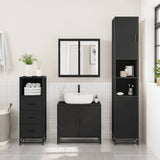 Armadietto da Bagno Nero 35x37,5x100 cm in Legno truciolato