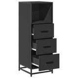 Armadietto da Bagno Nero 35x37,5x100 cm in Legno truciolato