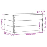 Paretali per Pallet 3pz Marroni 120x80cm Legno Massello di Pino