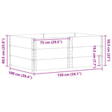 Paretali per Pallet 3pz Grigi 150x100cm Legno Massello di Pino