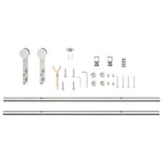 Kit Binari Porta Scorrevole 183 cm Acciaio Inossidabile Argento