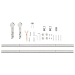 Kit Binari Porta Scorrevole 200 cm Acciaio Inossidabile Argento