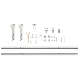 Kit Binari Porta Scorrevole 200 cm Acciaio Inossidabile Argento