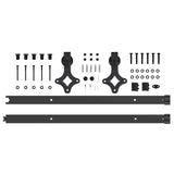 Kit di Binari per Porte Scorrevoli 152,5 cm Acciaio Nero