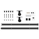 Kit di Binari per Porte Scorrevoli 213,5 cm Acciaio Nero