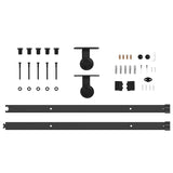 Kit di Binari per Porte Scorrevoli 213,5 cm Acciaio Nero