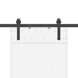Kit di Binari per Porte Scorrevoli 213,5 cm Acciaio Nero