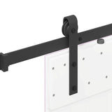 Kit di Binari per Porte Scorrevoli 213,5 cm Acciaio Nero