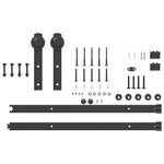 Kit di Binari per Porte Scorrevoli 152 cm Acciaio Nero