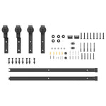 Kit di Binari per Porte Scorrevoli 183 cm Acciaio Nero