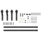 Kit di Binari per Porte Scorrevoli 183 cm Acciaio Nero