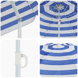 Ombrello da giardino Poliestere 170T Blu e Bianco
