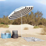 Ombrellone da Spiaggia Blu e bianco 161 x 193 cm Poliestere