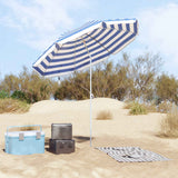 Ombrello da giardino Poliestere 170T Blu e Bianco